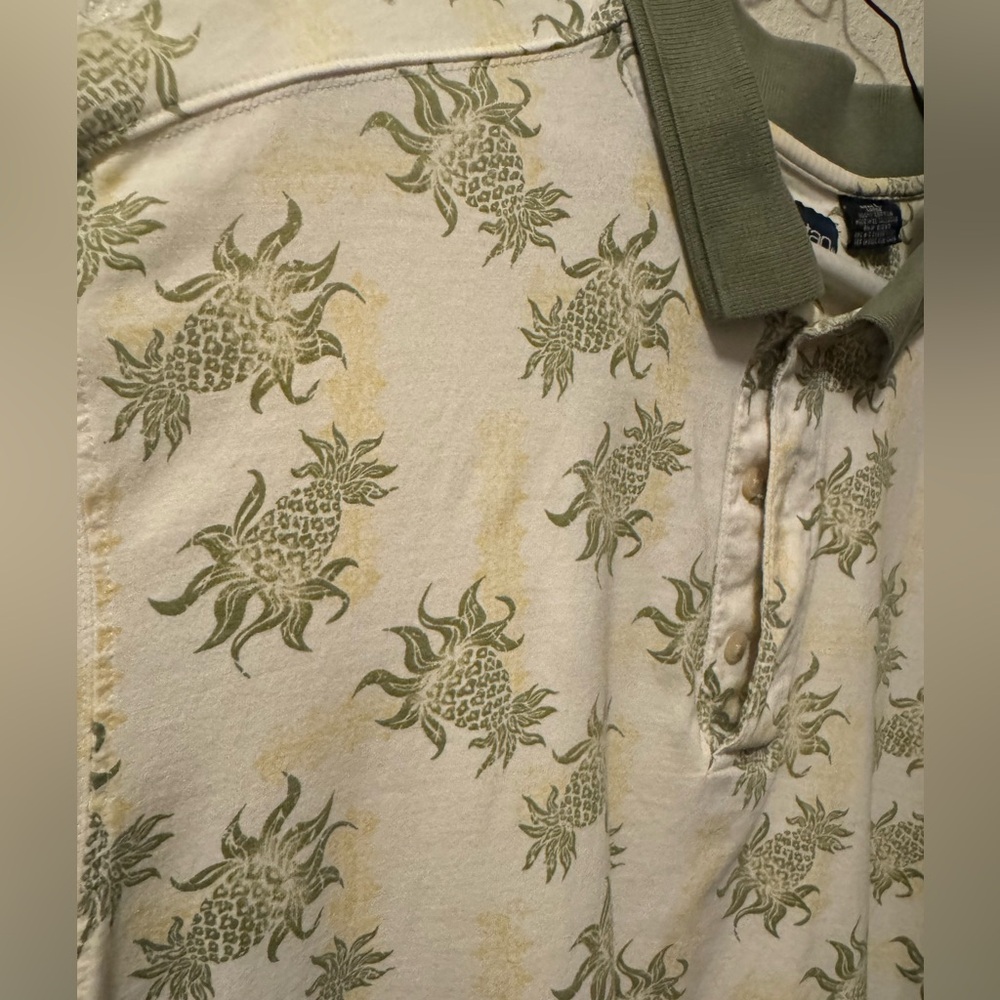 Vintage Puritan Pineapple Print Polo Shirt